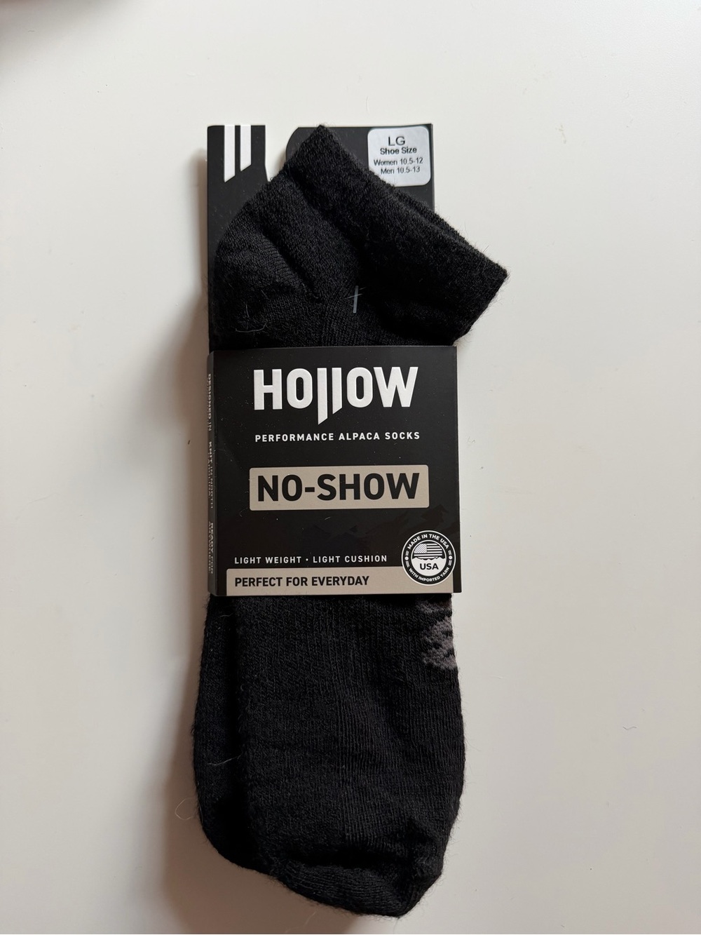 Hollow No-Show Performance Alpaca Socks - Black